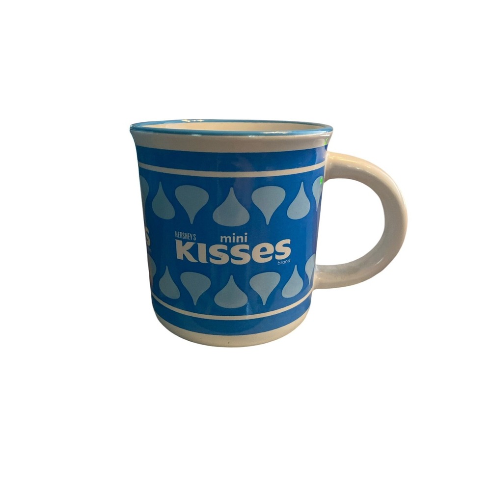 Hershey's Mug Mini Kisses Blue and White Mug Galerie Cup Coffee Tea